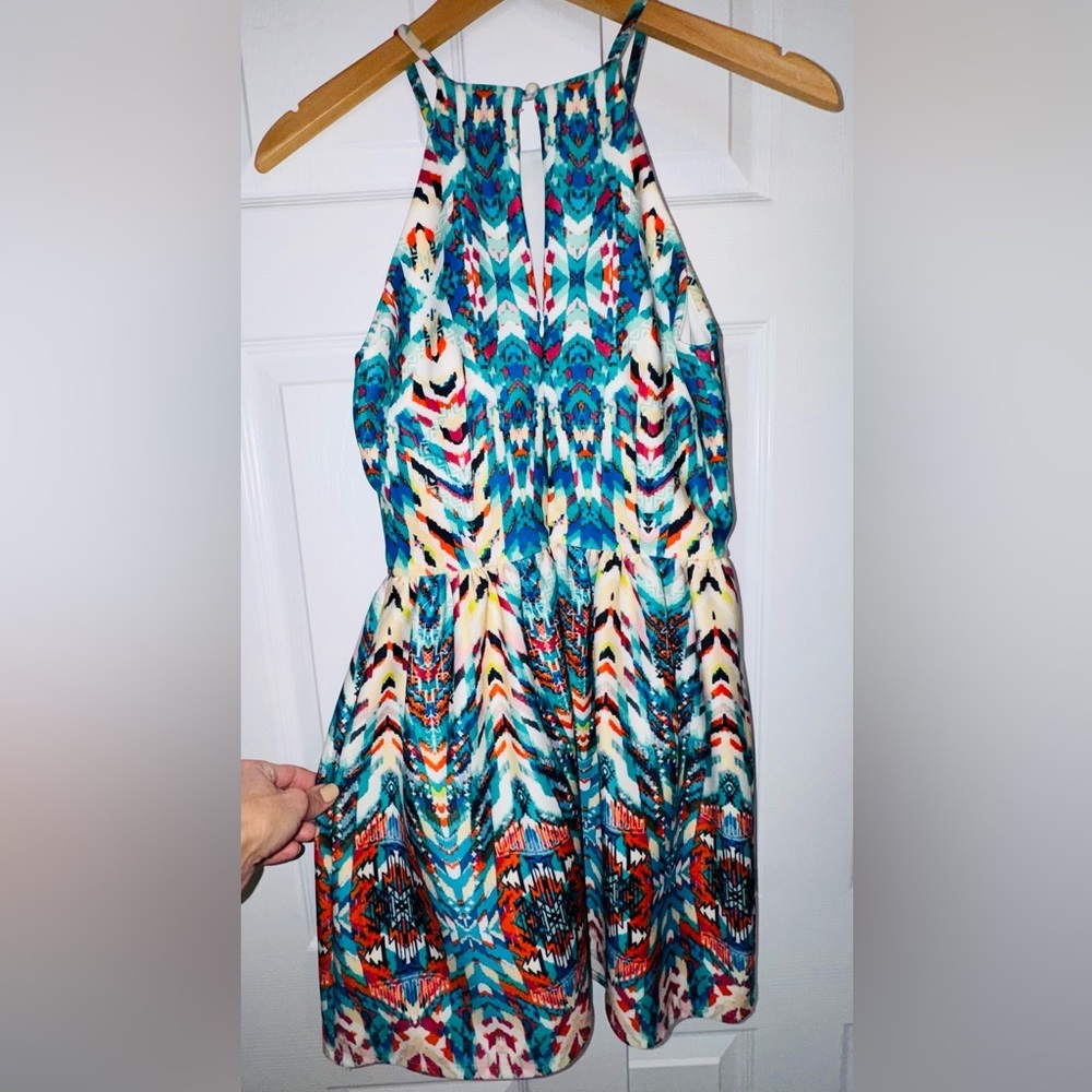 Speechless Boho Aztec Print Halter Dress – Medium